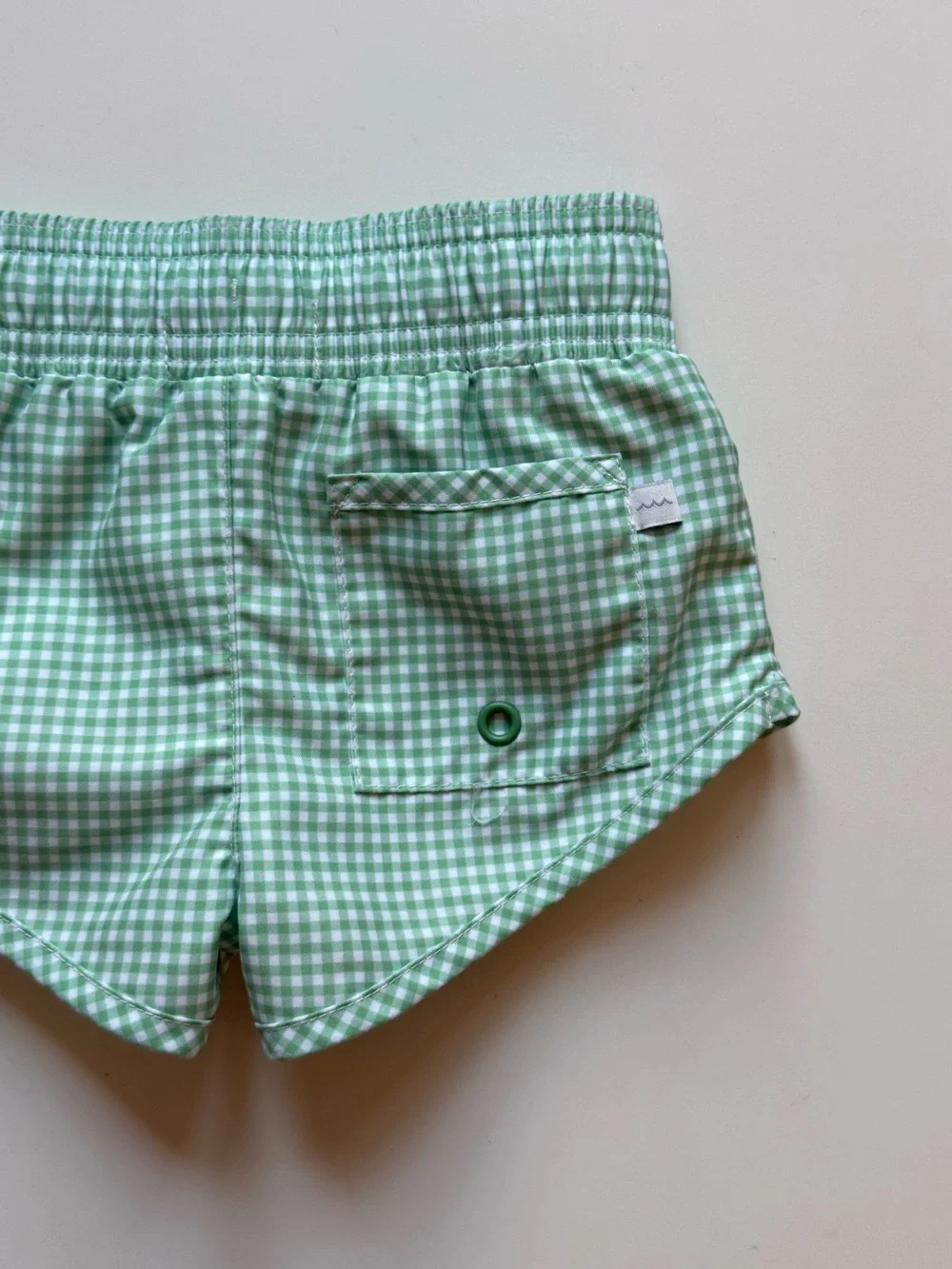 Minnow Boys Gustavia Green & White Gingham Boardie - Size 1T